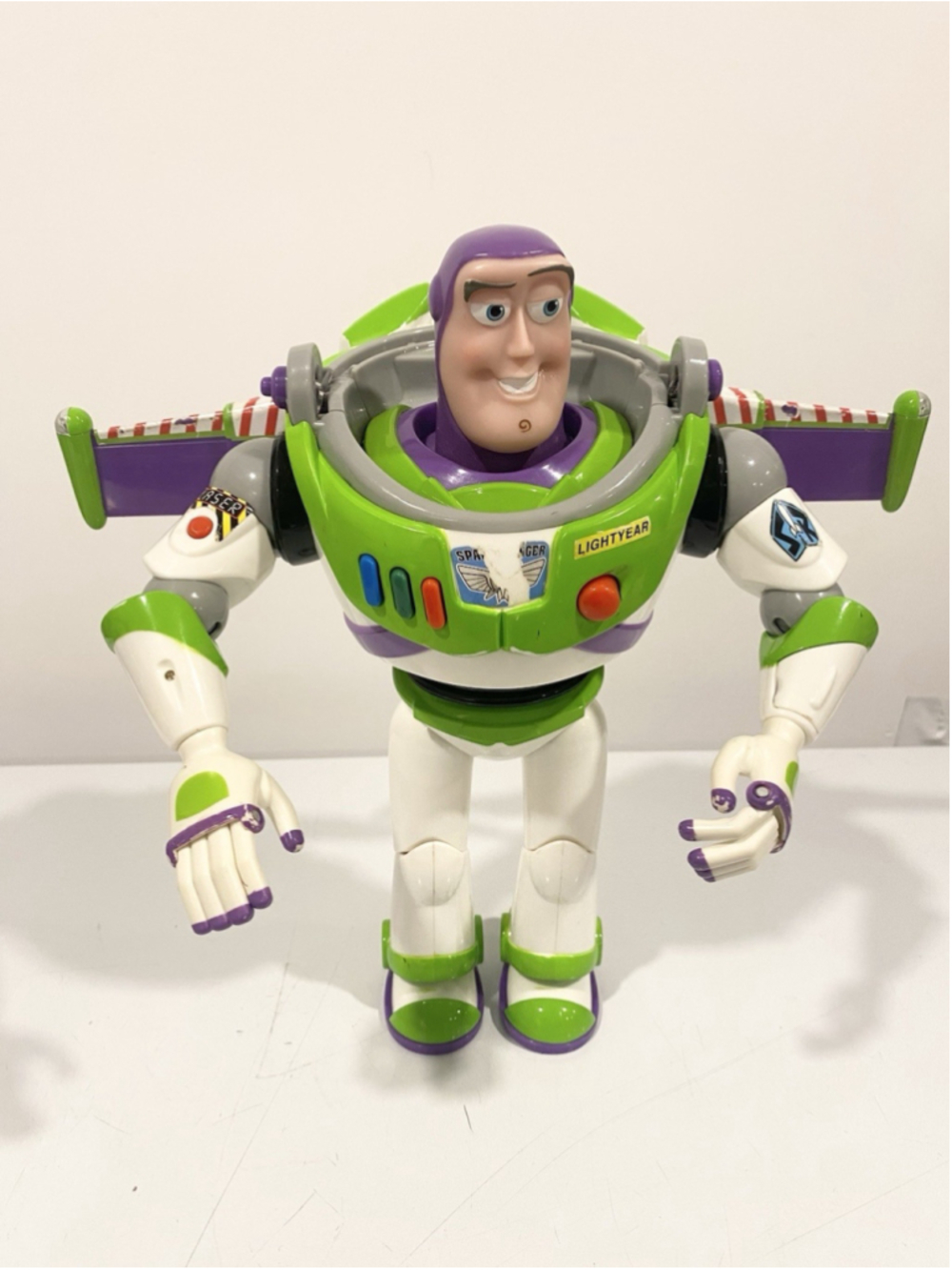 Disney Pixar Toy Story Buzz Lightyear Talking Figure Light Up Wings ANDY Foot